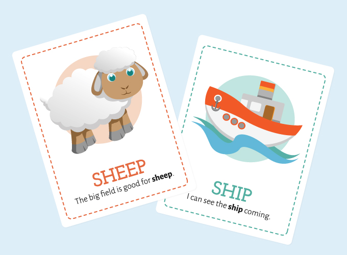 Shark Flash Cards: Sheep and Ship