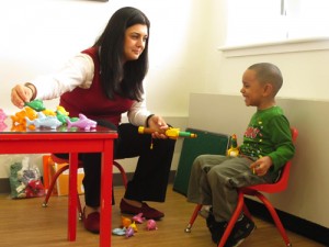 Speech Therapist Working with Child