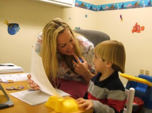 Speech Therapist Working with Child