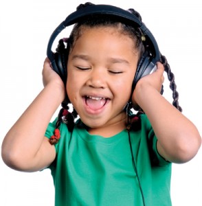 Child Singing with Headphones