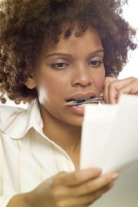 Woman Studying Paperwork