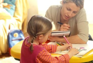 Speech Therapist Working with Child