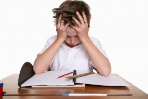 Child Struggling with Homework