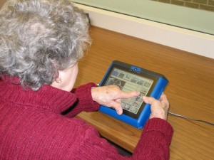 Woman with Aphasia Using AAC Device