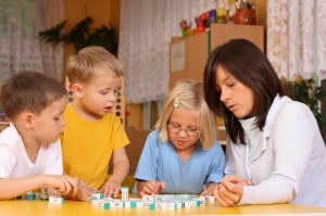 Speech Therapist Working with Children