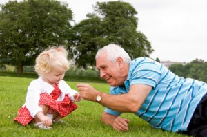 Grandfather Playing with Child