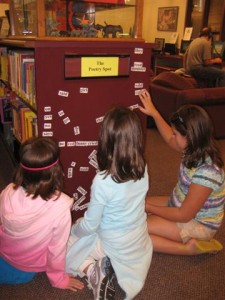 Children Using Magnetic Poetry Art at Saratoga Springs Public Library