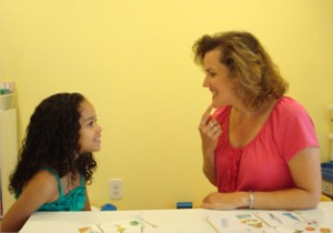 Speech Therapist Working with Child