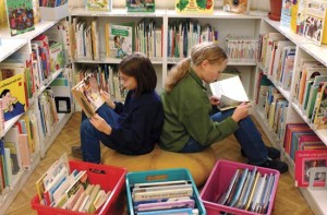 Children Reading in Library