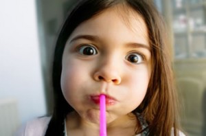 Child Drinking with Straw