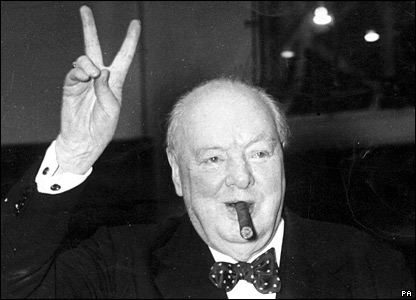 Winston Churchill Flashing Victory Sign