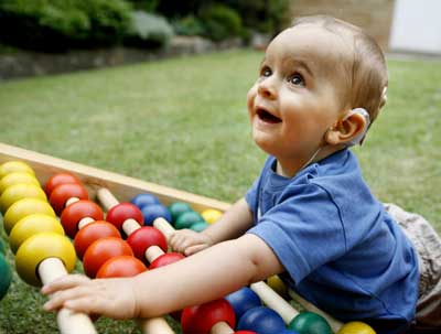 Boy with Cochlear Implant