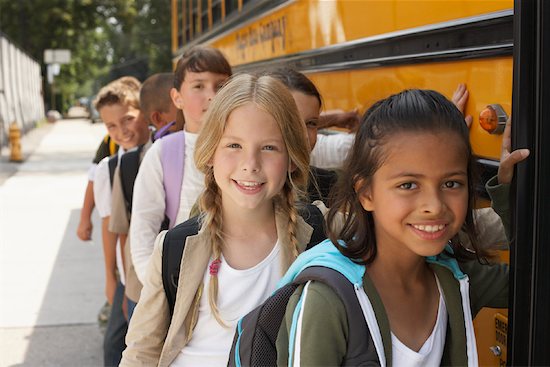 Kids Boarding School Bus