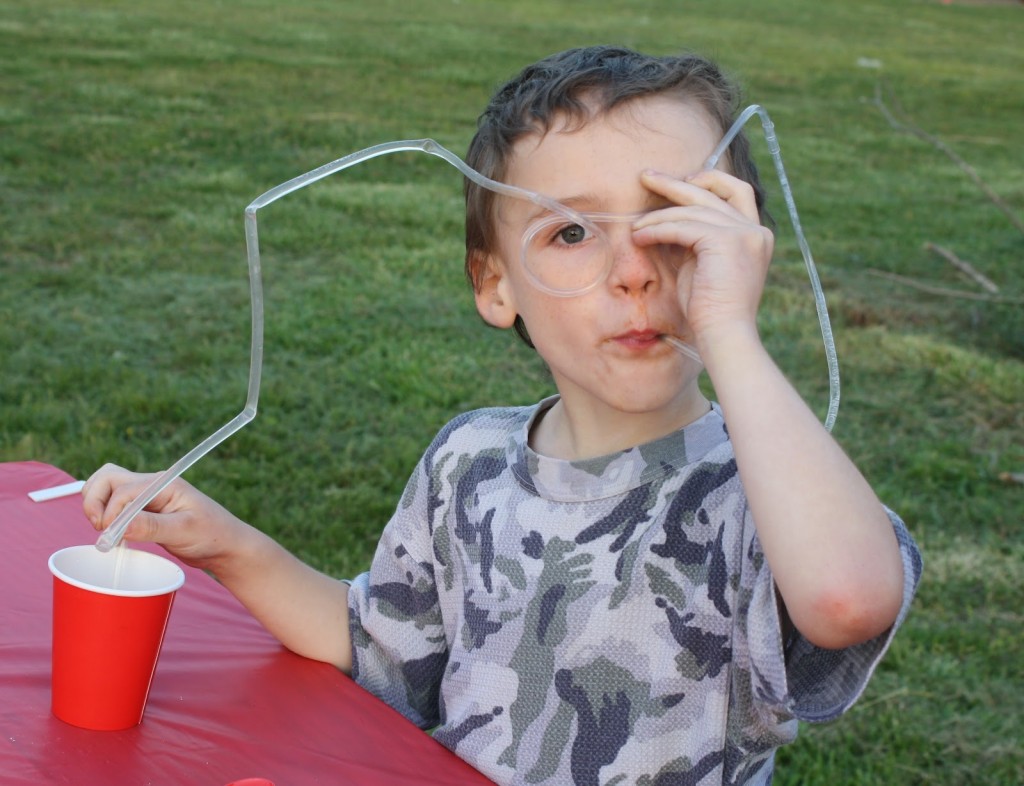 Child Drinking with Crazy Straw