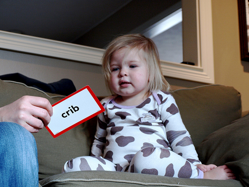 Toddler Using Flashcards for Kids