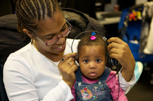 Child Wearing Headset for Speech Therapy