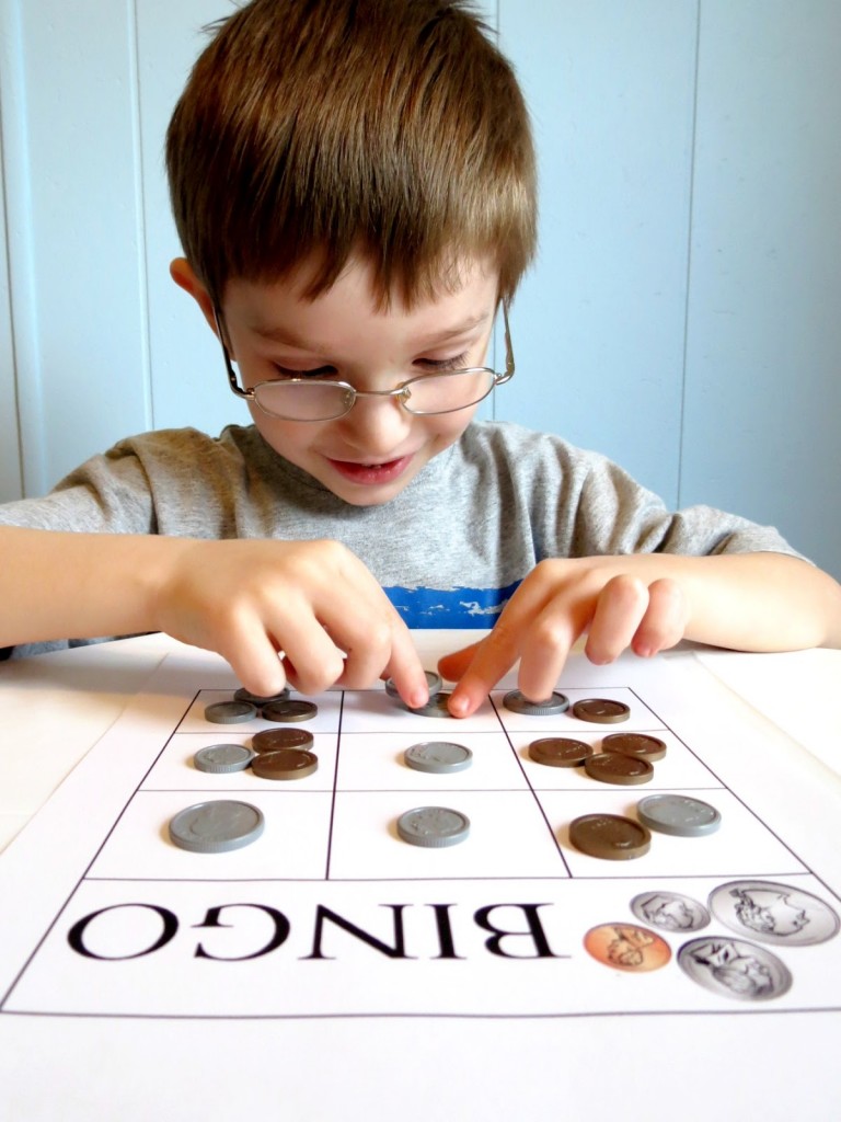 child playing bingo