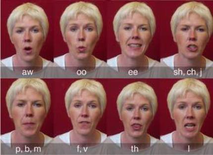 shapes of speech sounds for lip reading