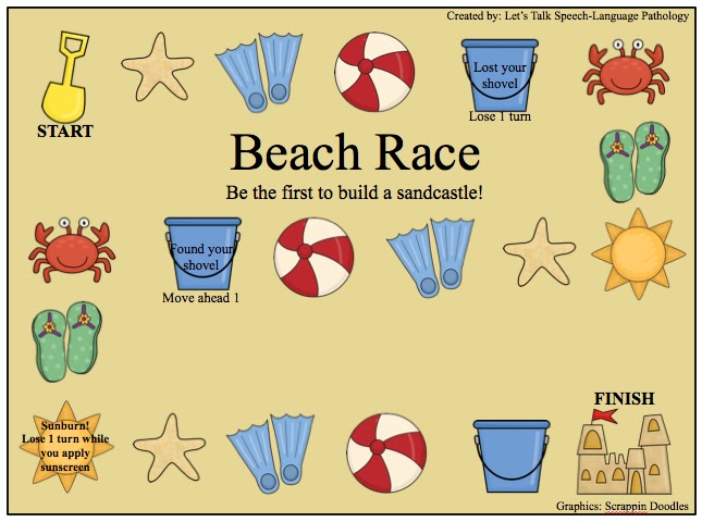 beach race language game