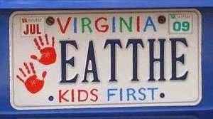 Eat the Kids First License Plate