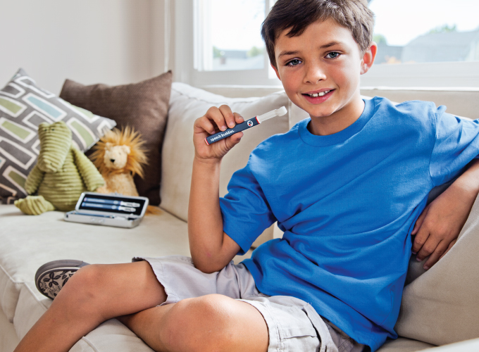 Child using Speech Buddies Tools