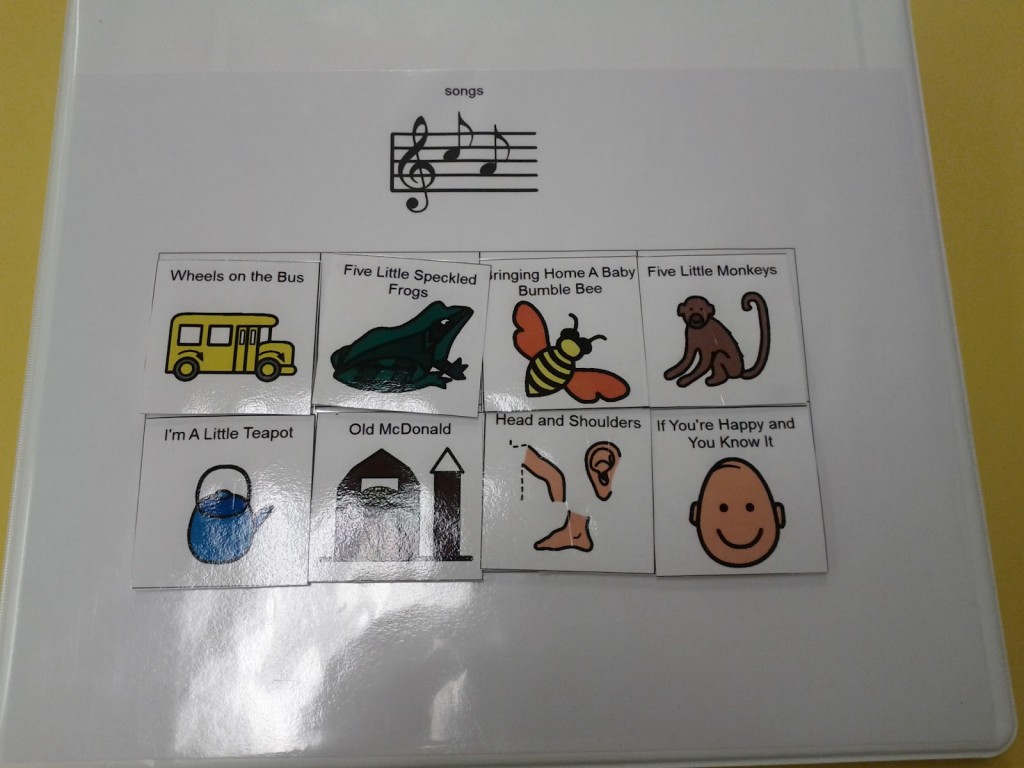 Boardmaker symbols for song choices